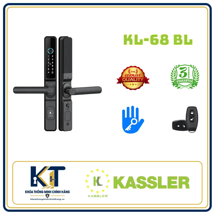 Khóa cửa nhôm Kassler KL-68-BL